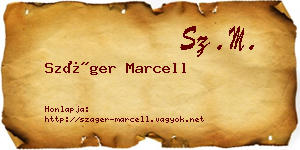 Száger Marcell névjegykártya