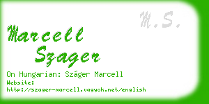 marcell szager business card